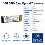 SFP+ модуль 10G 2 км (10 Гбит/с, 1310 нм, 2 км, одномодовый, SMF)
