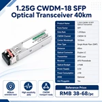 CWDM SFP-модуль 18 каналов 1270-1610нм 40км дуплексный LC 1.25Гбит/с DDM