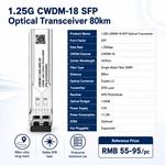 CWDM SFP оптический модуль 18 каналов 1470-1610 нм, 80 км, дуплексный LC, DDM, 1.25 Гбит/с