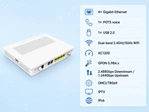 Гигабитный оптический терминал EG8242H с поддержкой GPON, гигабитными портами и RF-интерфейсом для CATV