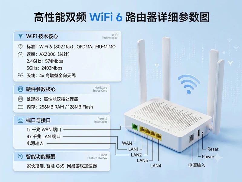 Двухдиапазонный оптический терминал Ai639-X6 с поддержкой GPON, Wi-Fi 6 (AX3000) и гигабитными портами