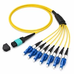 Оптический breakout-кабель MPO-4x6 LC/UPC Duplex, одномодовый OS2 (9/125 мкм), 8/12 волокон, LSZH, для ЦОД и телекоммуникационных сетей