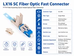 SC быстрый коннектор LX16 SC/UPC для FTTH, полевой соединитель, механическая сварка, одномодовый, быстрый монтаж