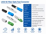 SC быстрый коннектор LX32 SC/APC и SC/UPC для одномодового волокна, полевой монтаж, FTTH