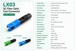 SC быстрый коннектор LX03 для FTTH полевой соединитель SC/APC SC/UPC, быстрый монтаж без сварки