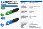 Быстрый коннектор SC LX08 для FTTH, полевой соединитель SC/UPC и SC/APC, предварительно полированный, механическая сварка, одномодовый
